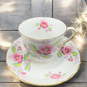 Tuscan Fine English Bone China Porcelain Small Teacup And Saucer Set England VTG